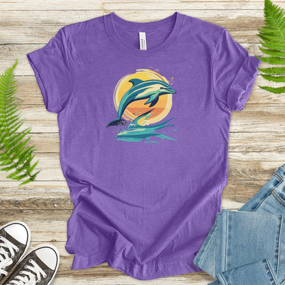 Dolphin Sunset Vintage T-Shirt - TShirtree