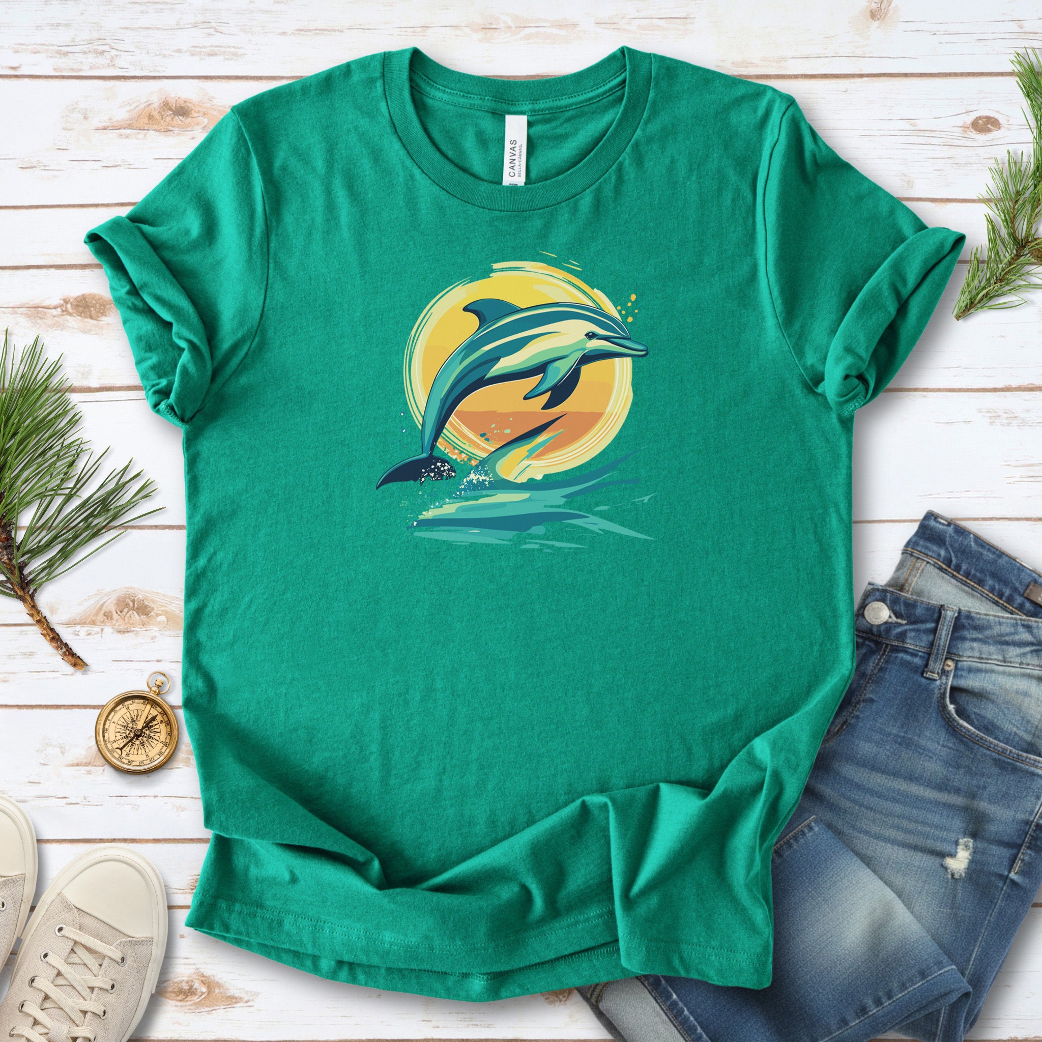 Dolphin Sunset Vintage T-Shirt