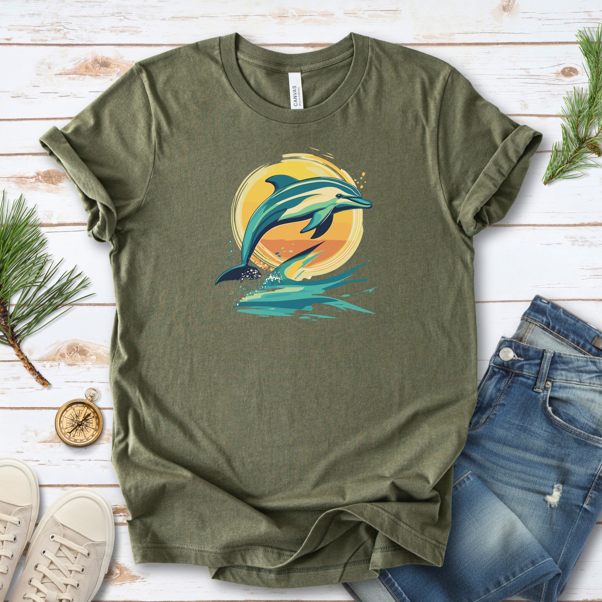 Dolphin Sunset Vintage T-Shirt