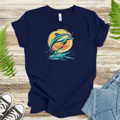 Dolphin Sunset Vintage T-Shirt - TShirtree