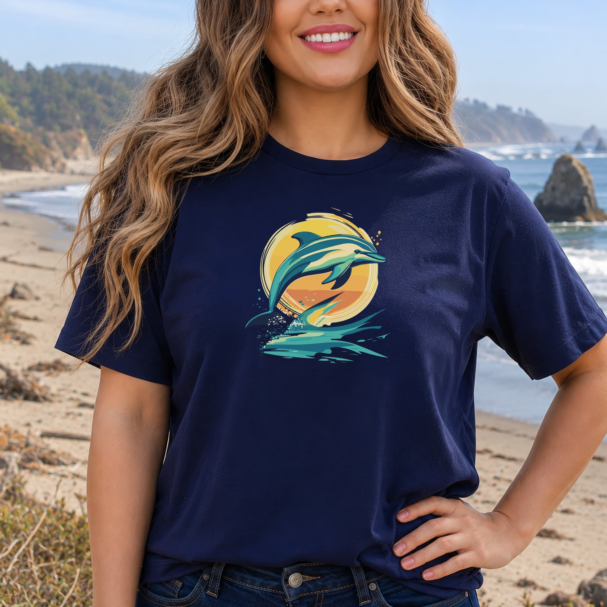 Dolphin Sunset Vintage T-Shirt