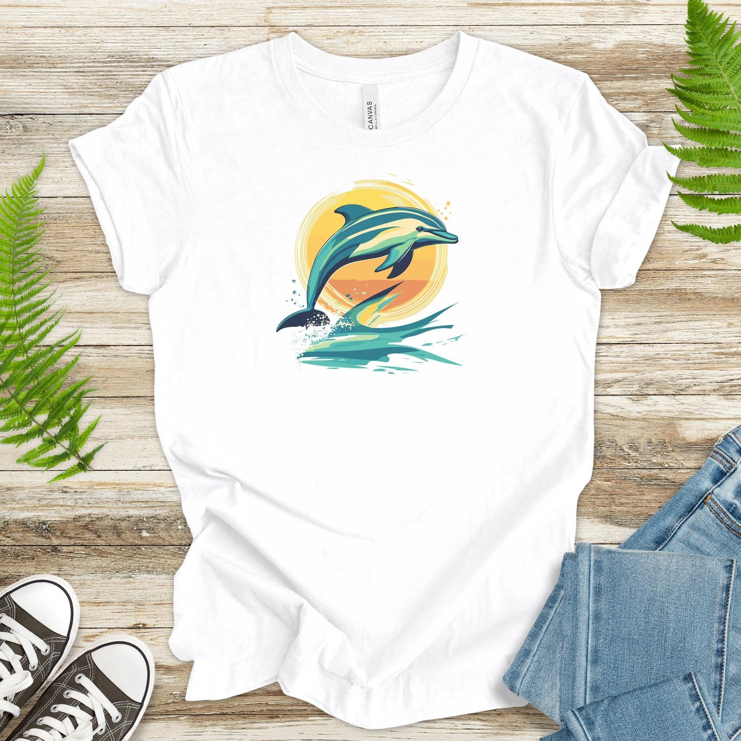 Dolphin Sunset Vintage T-Shirt - TShirtree