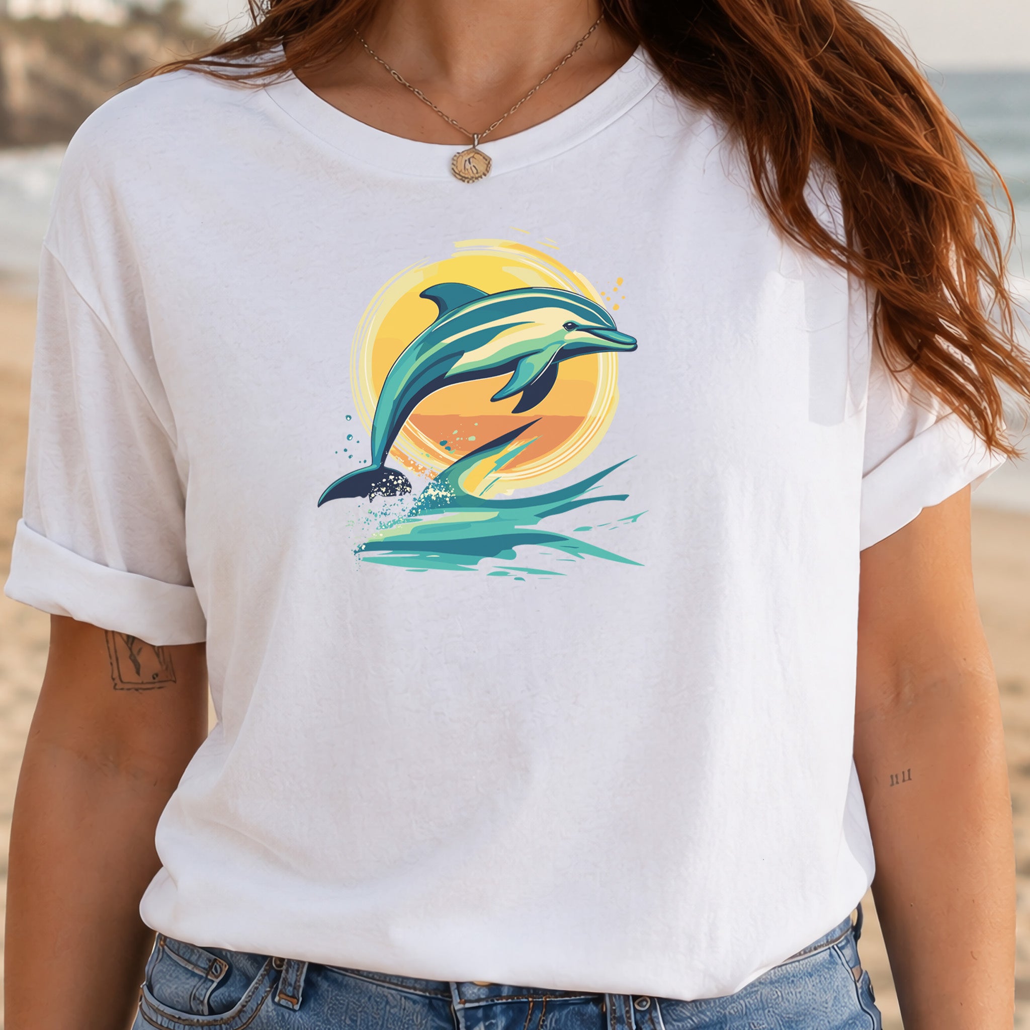 Dolphin Sunset Vintage T-Shirt