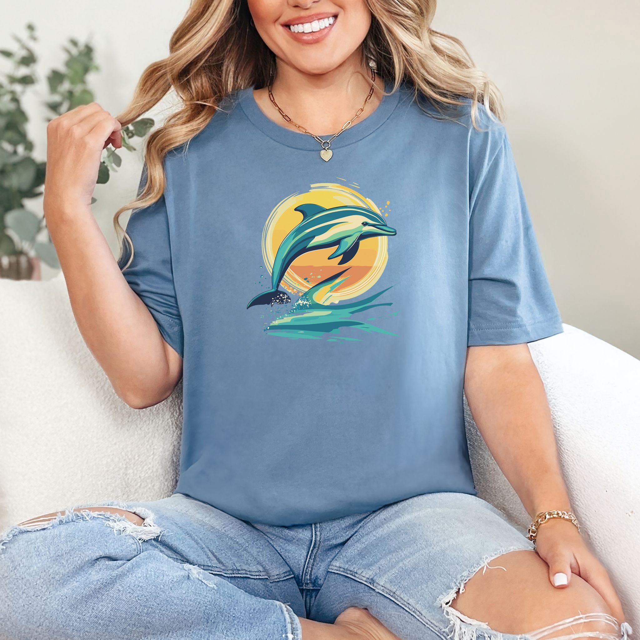 Dolphin Sunset Vintage T-Shirt