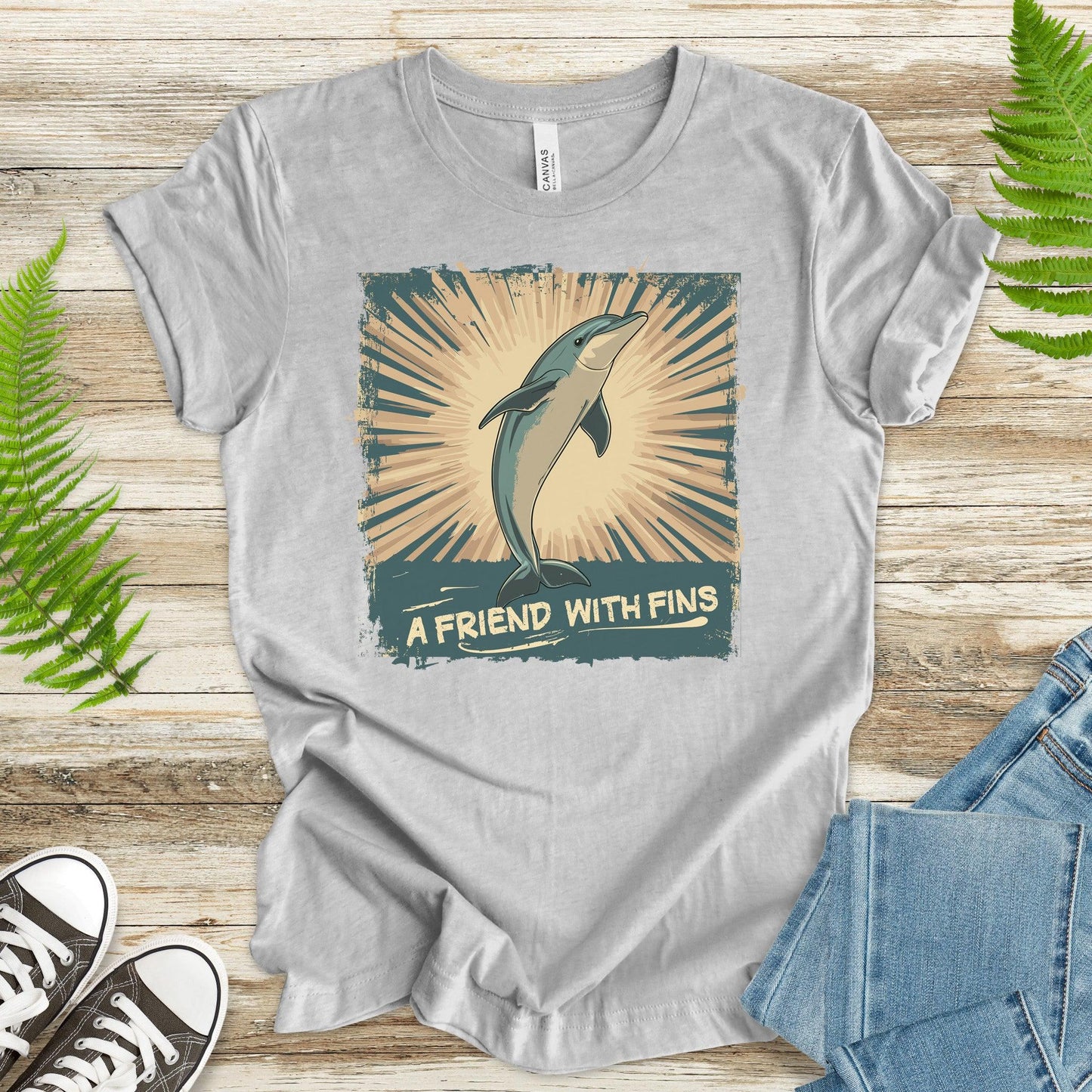 Friend with Fins T-Shirt – Playful Dolphin Design - TShirtree