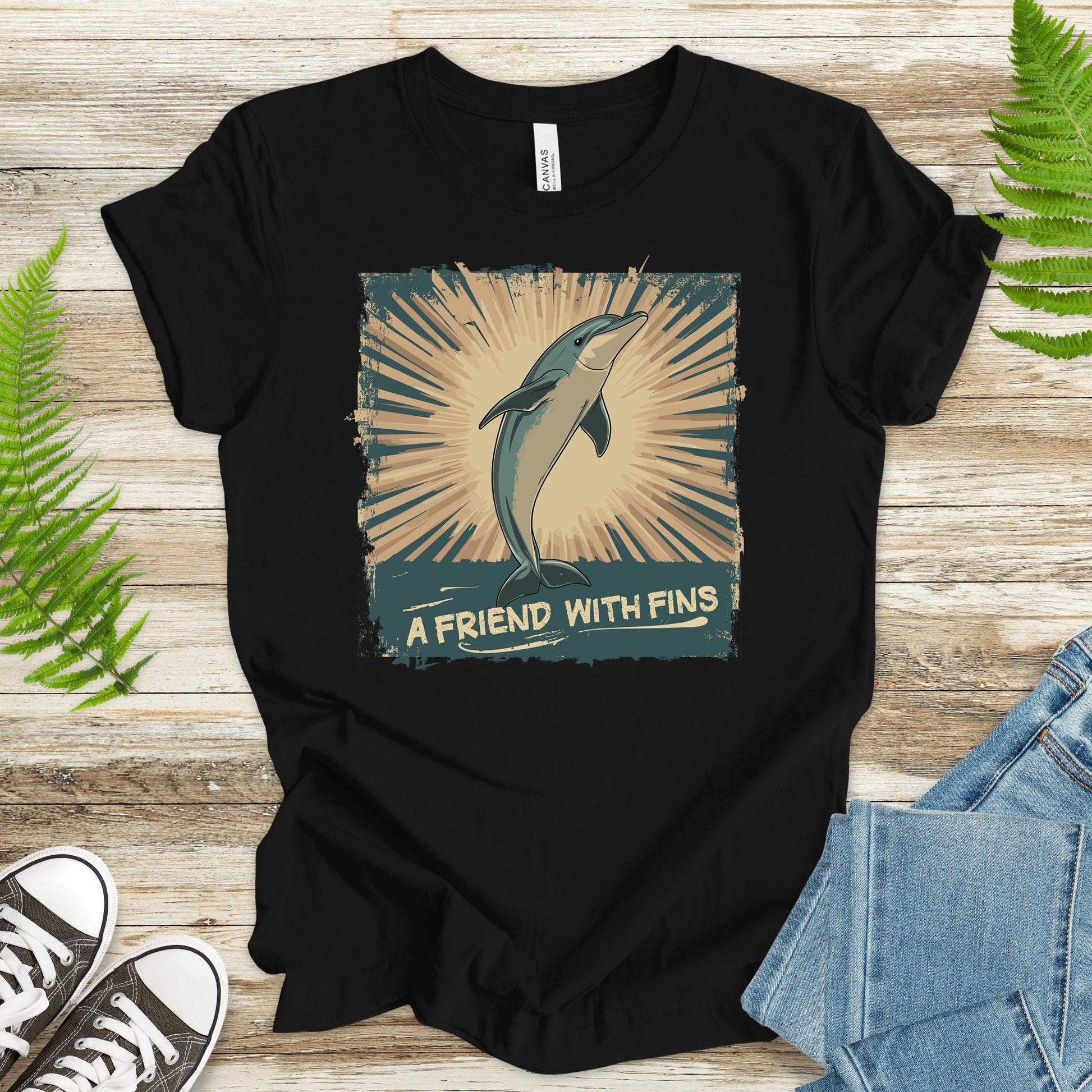 Friend with Fins T-Shirt – Playful Dolphin Design - TShirtree