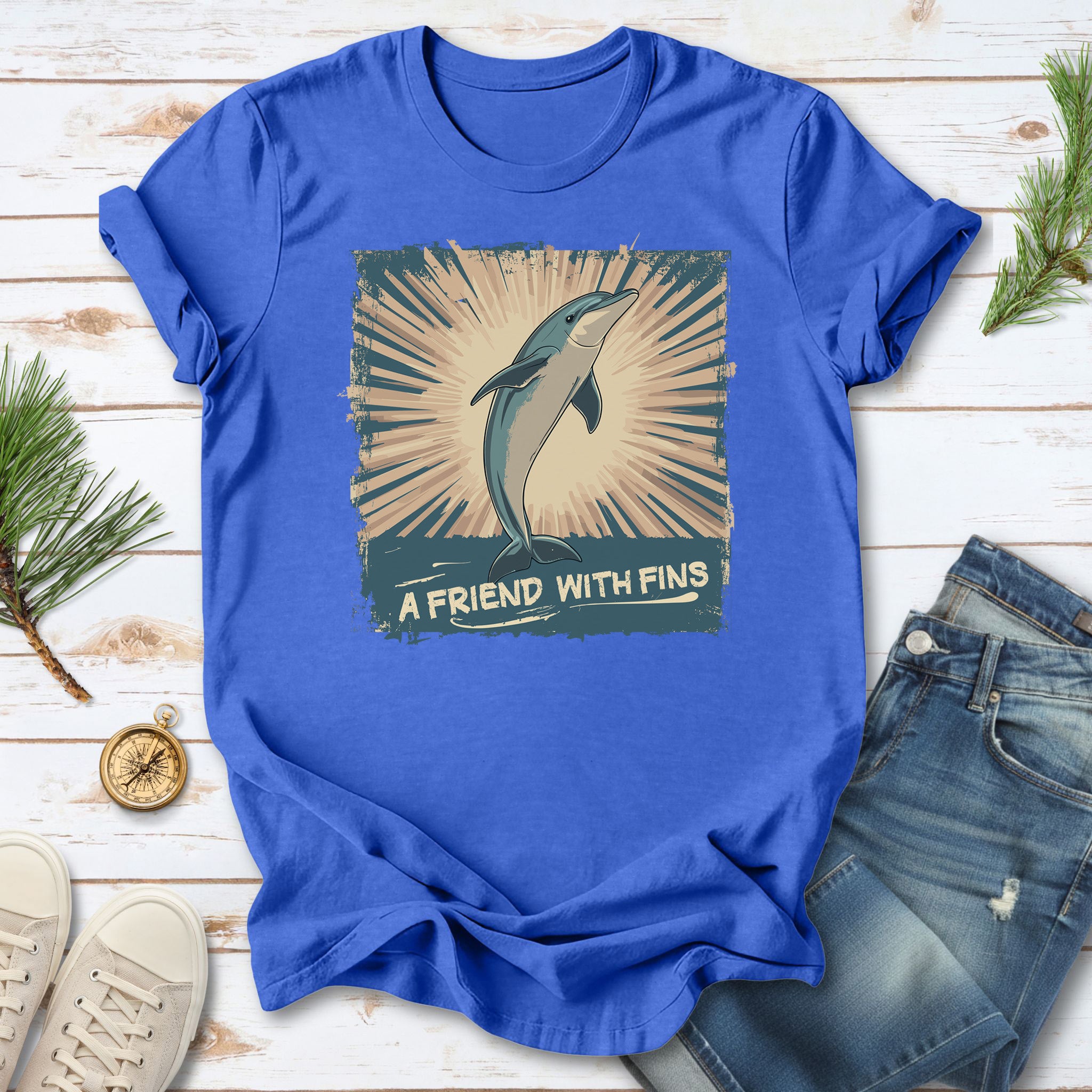 Friend with Fins T-Shirt – Playful Dolphin Design