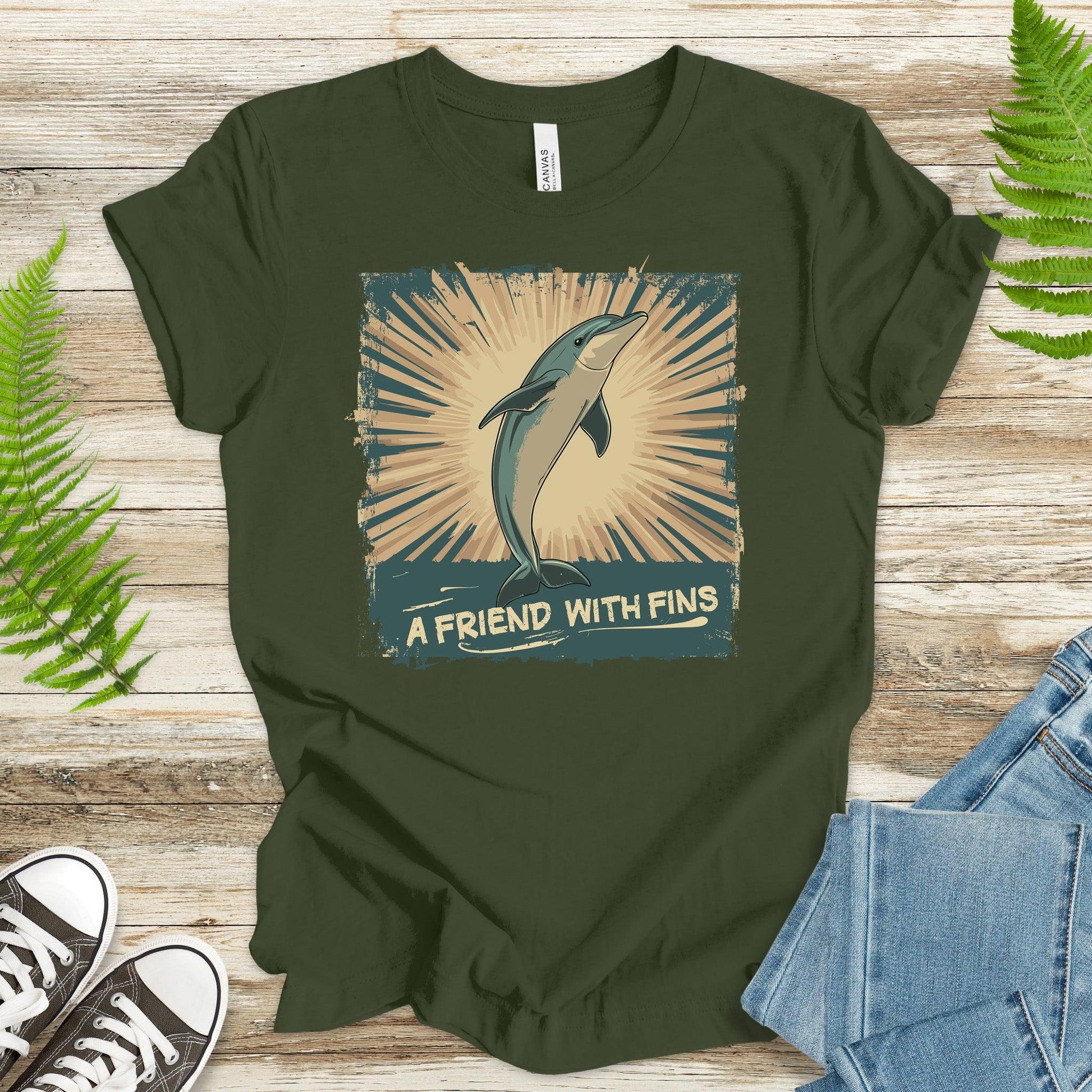 Friend with Fins T-Shirt – Playful Dolphin Design - TShirtree