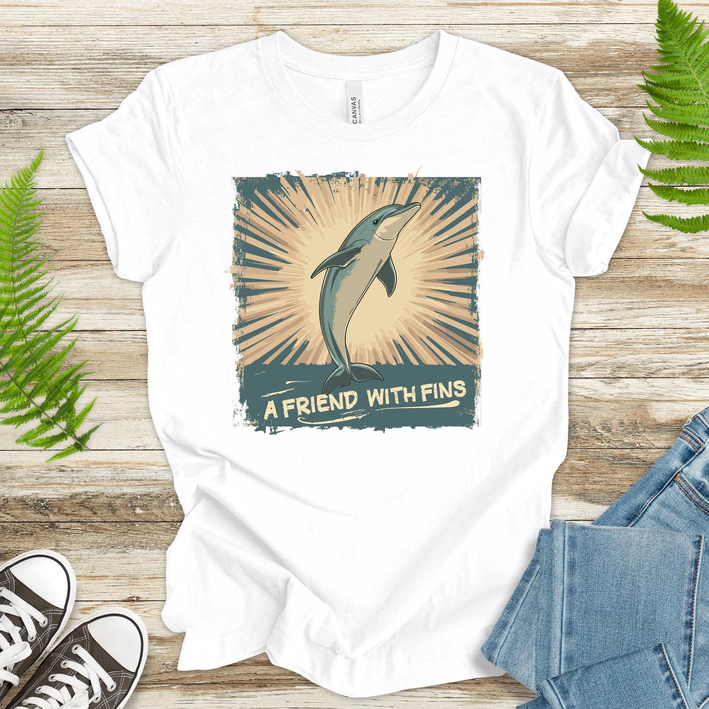 Friend with Fins T-Shirt – Playful Dolphin Design - TShirtree