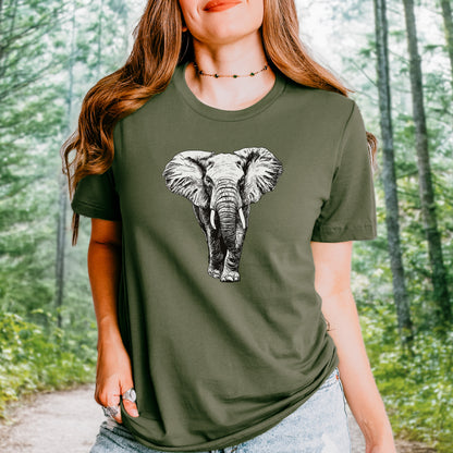 Majestic Elephant Walking T-Shirt – Realistic Design