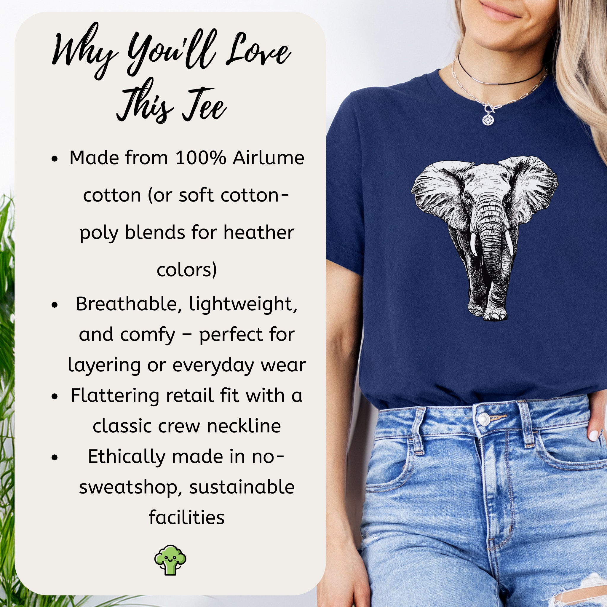 Majestic Elephant Walking T-Shirt – Realistic Design