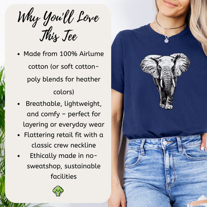 Majestic Elephant Walking T-Shirt – Realistic Design