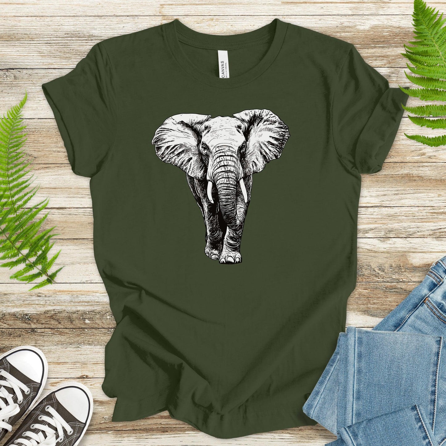 Majestic Elephant Walking T-Shirt – Realistic Design - TShirtree