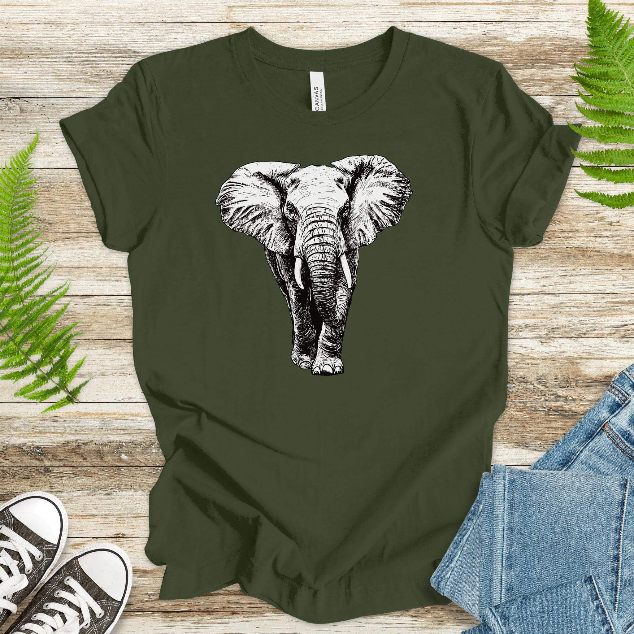 Majestic Elephant Walking T-Shirt – Realistic Design - TShirtree