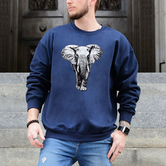 Majestic Elephant Sweatshirt – Realistic Wildlife Art for Nature Lovers