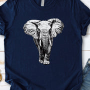 Majestic Elephant Walking T-Shirt – Realistic Design