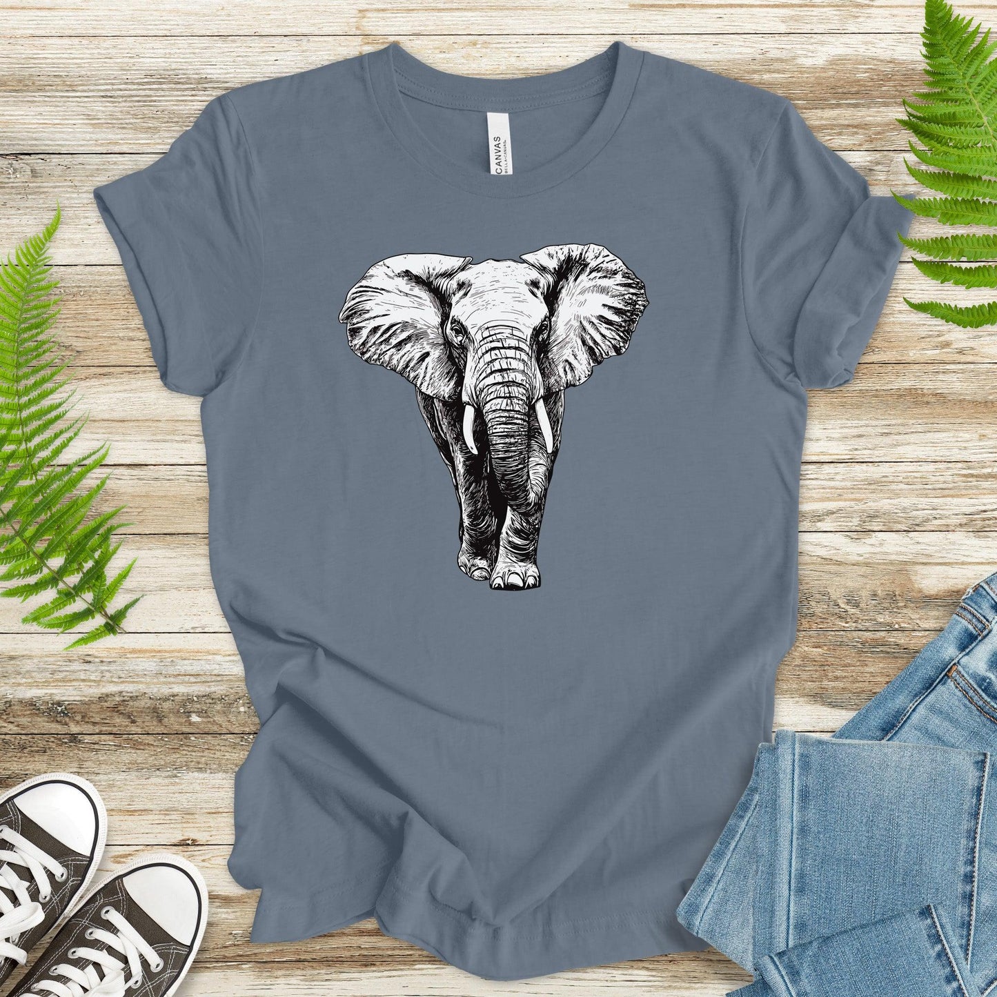 Majestic Elephant Walking T-Shirt – Realistic Design - TShirtree