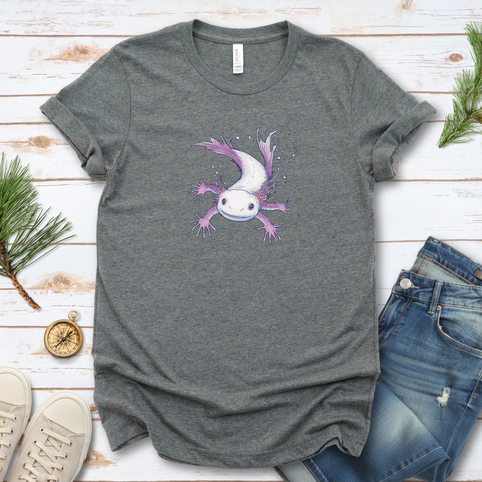 Axolotl Dreamy Swim Cute T-Shirt