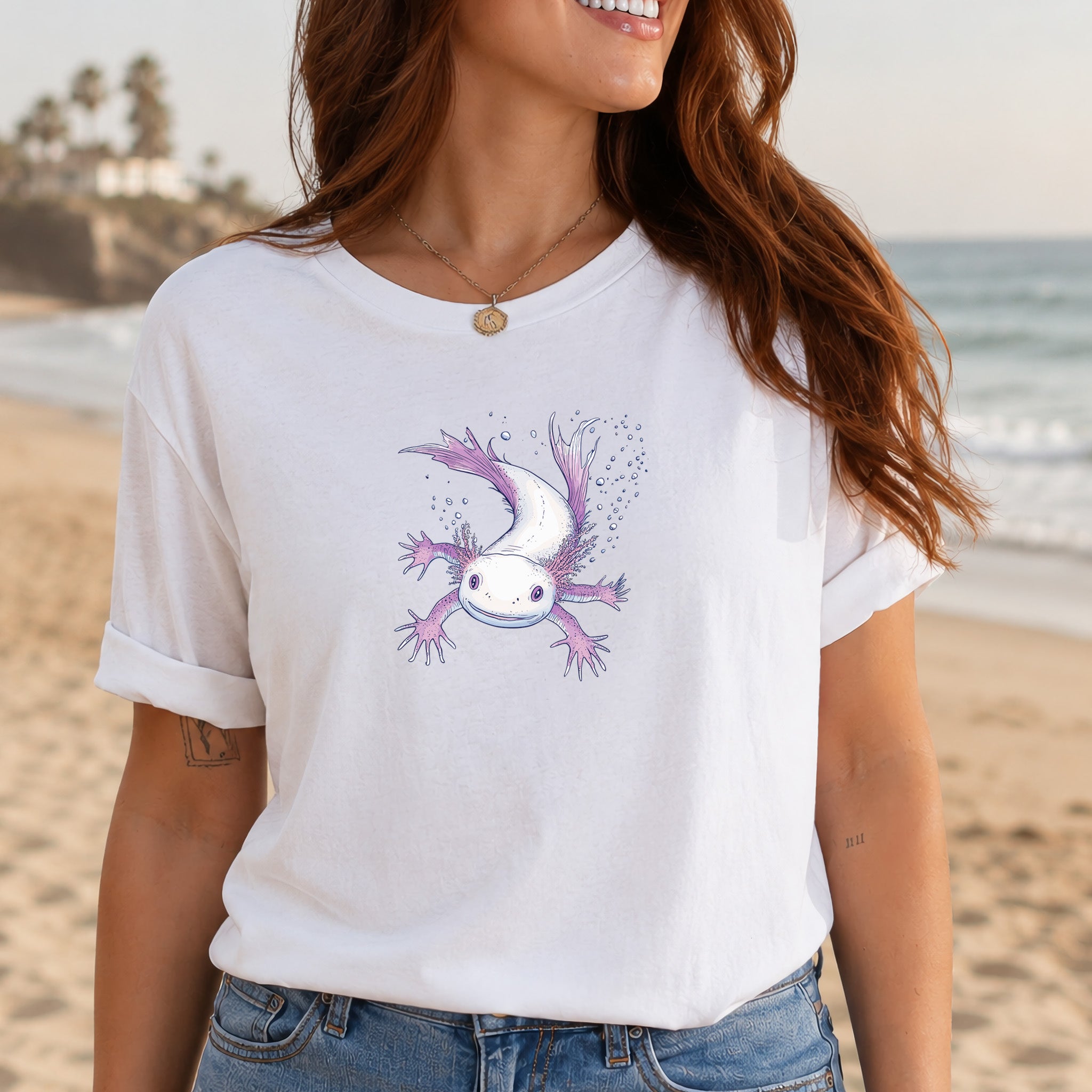 Axolotl Dreamy Swim Cute T-Shirt