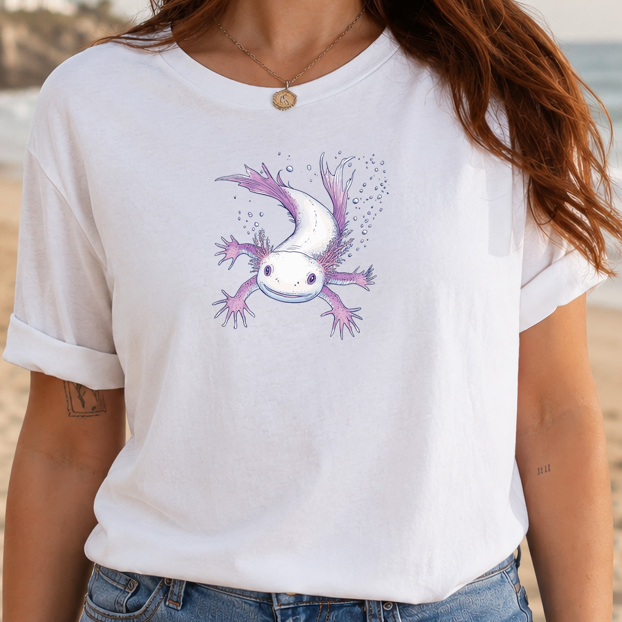 Axolotl Dreamy Swim Cute T-Shirt
