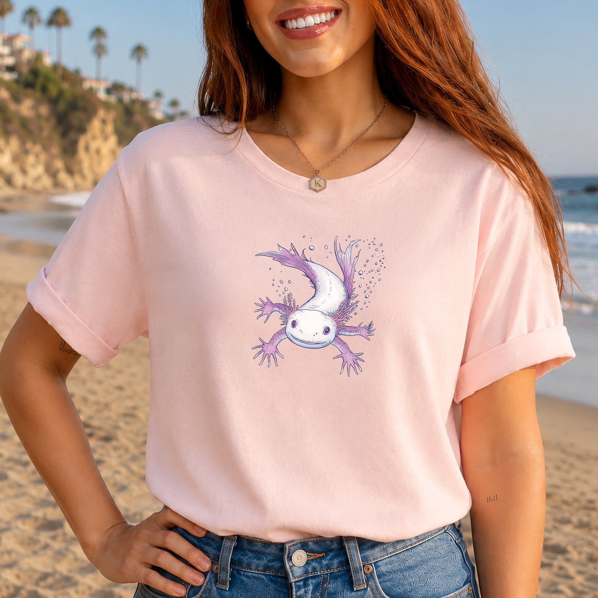 Axolotl Dreamy Swim Cute T-Shirt