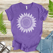 White Sunflower Sketch T-Shirt – Vintage Floral Garden Lover Tee