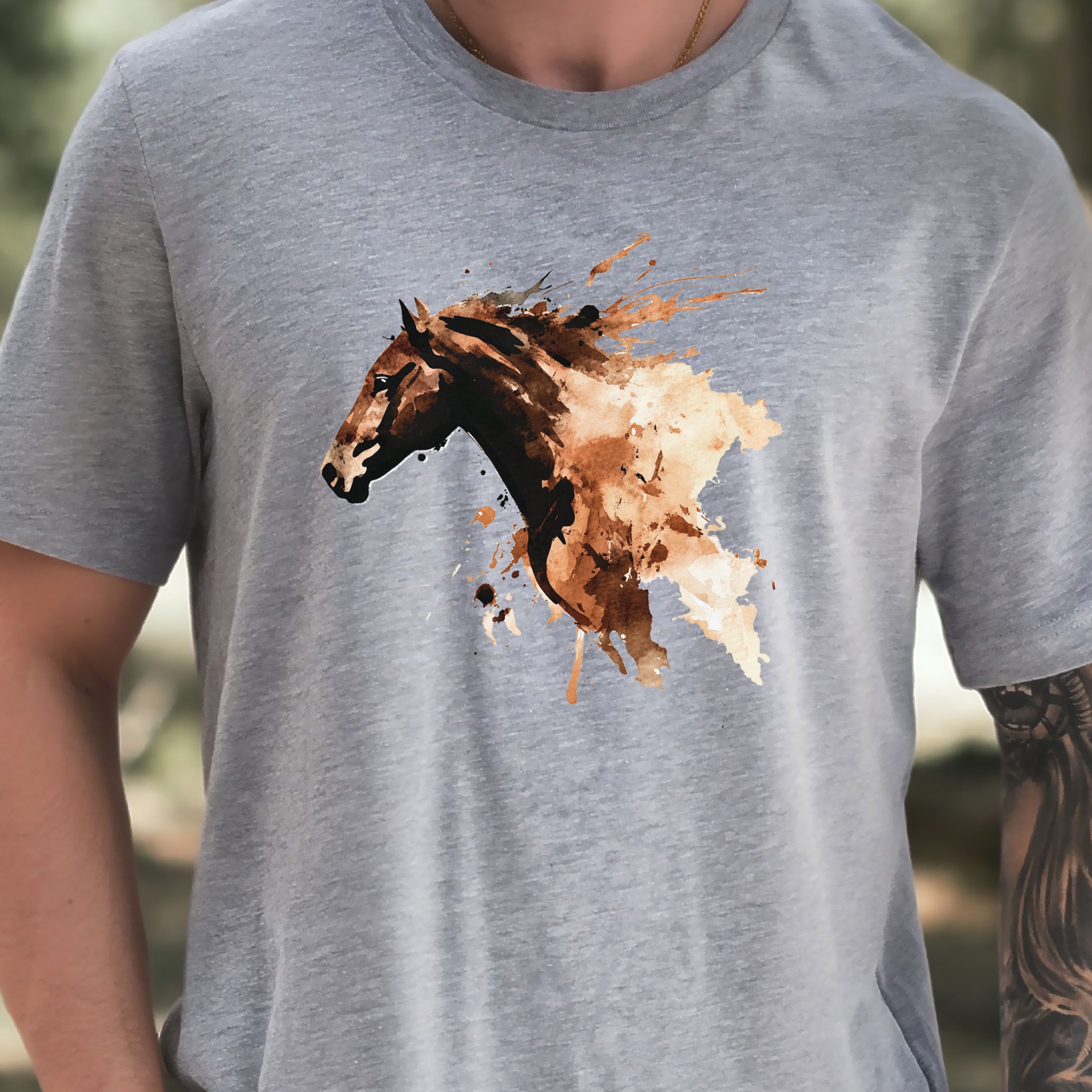 Watercolor Horse Face T-Shirt – Vintage Wild Spirit Tee