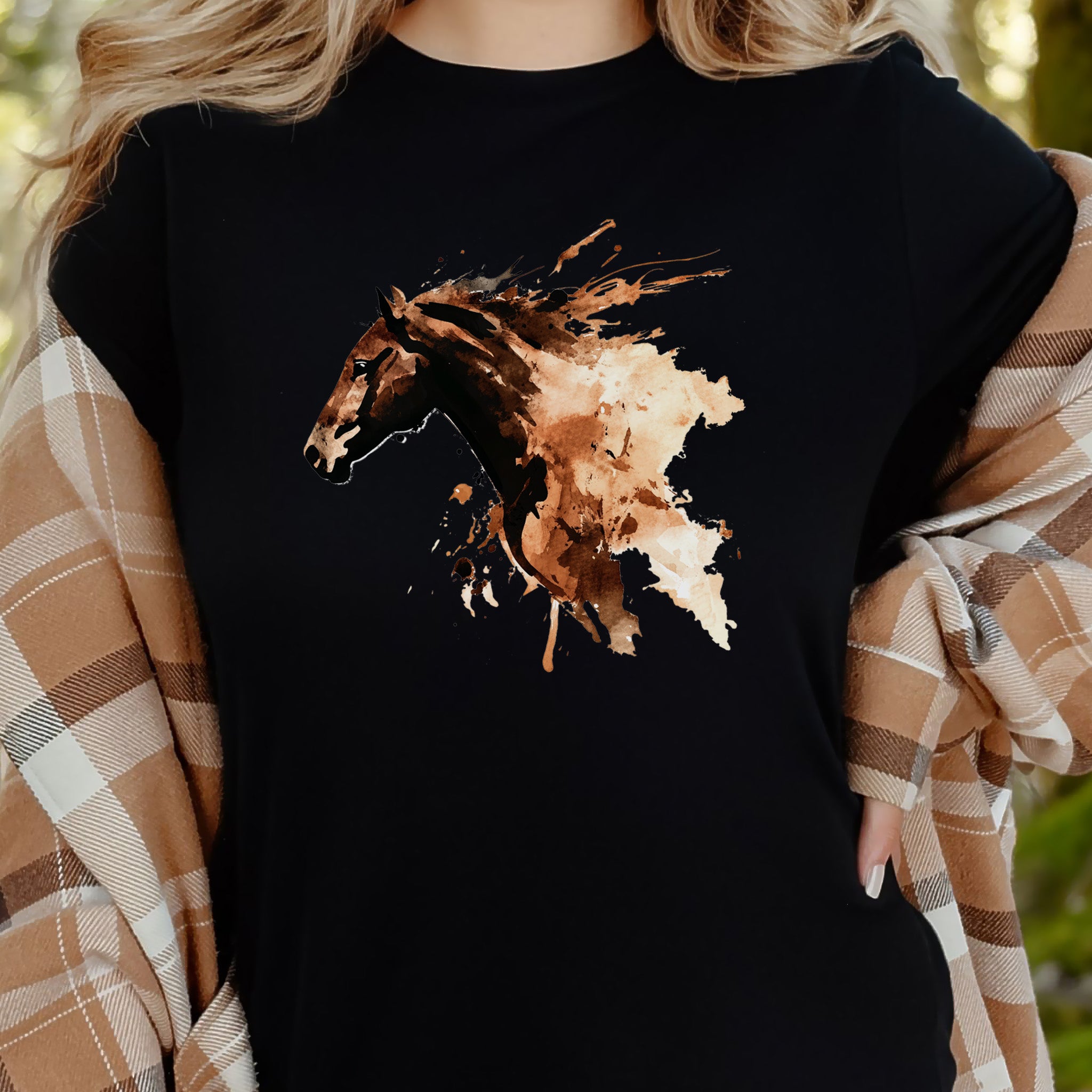 Watercolor Horse Face T-Shirt – Vintage Wild Spirit Tee