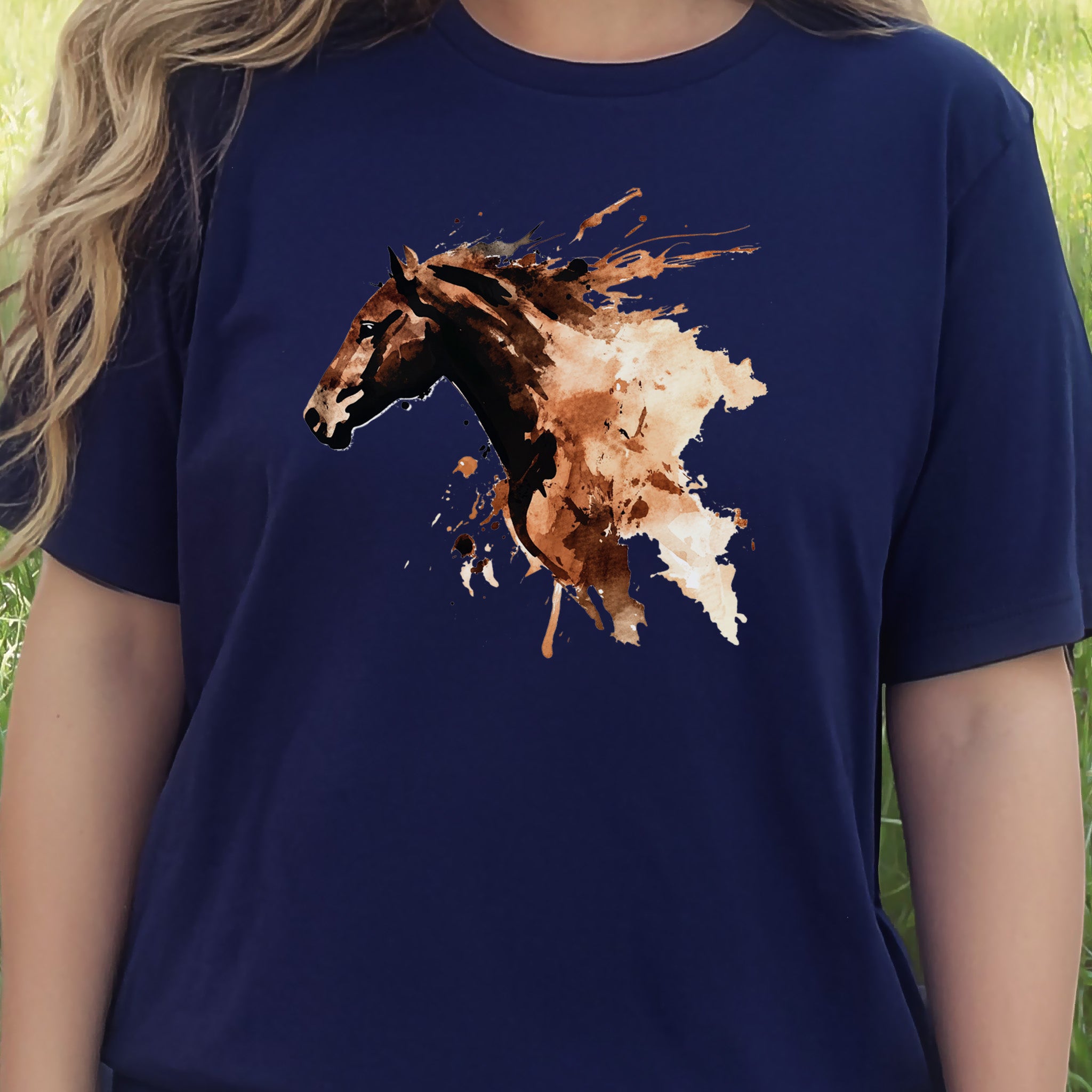 Watercolor Horse Face T-Shirt – Vintage Wild Spirit Tee