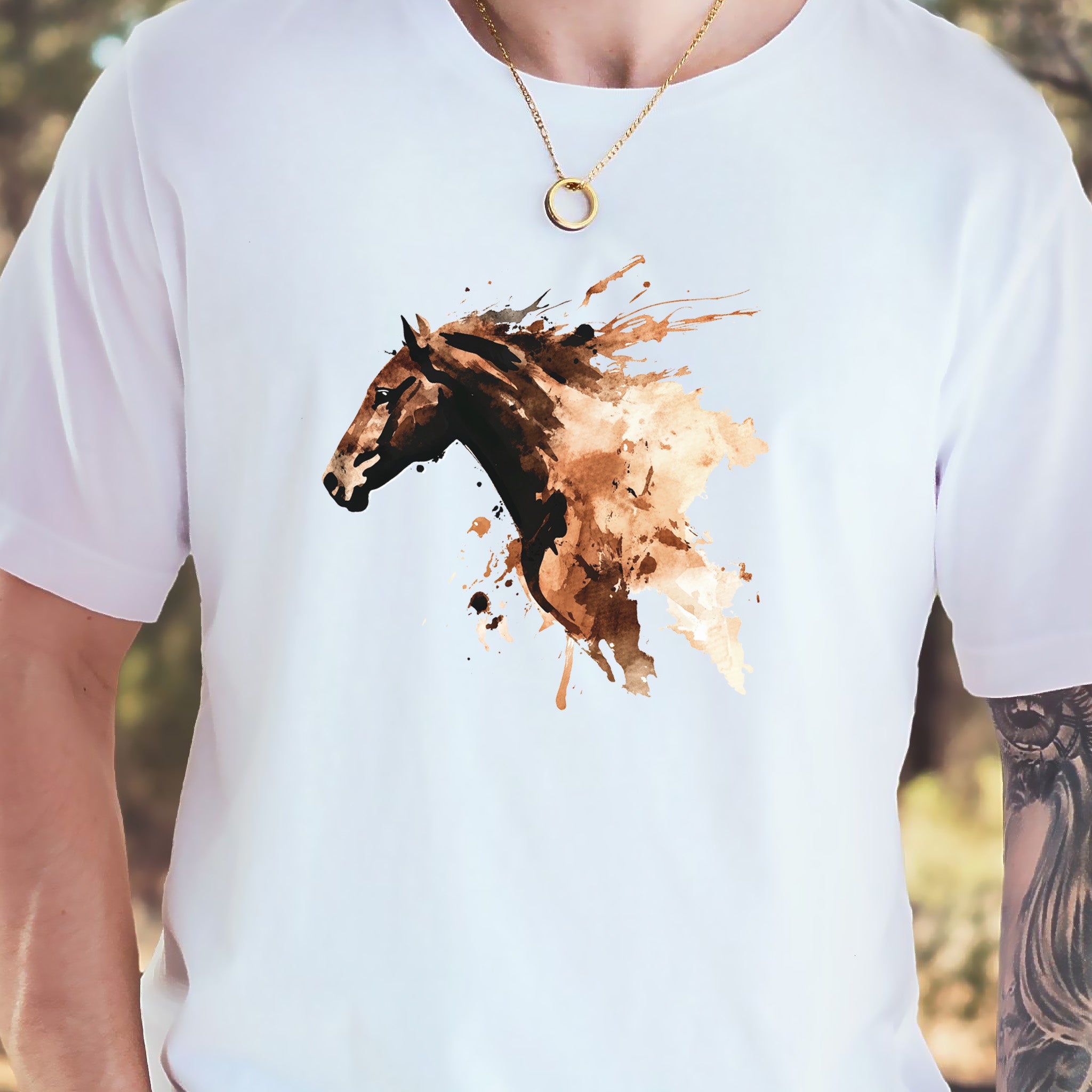 Watercolor Horse Face T-Shirt – Vintage Wild Spirit Tee
