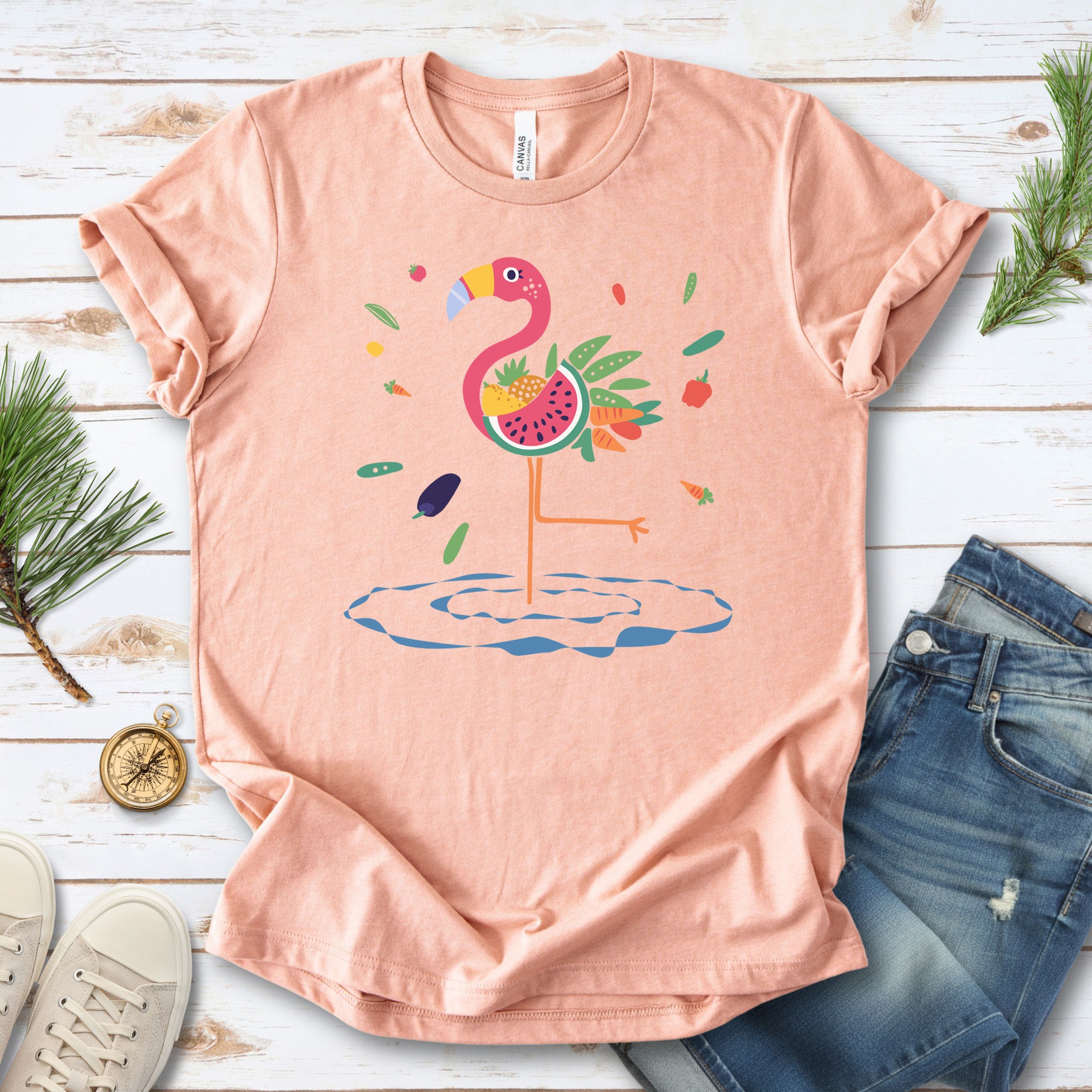 Vibrant Flamingo Art T-Shirt