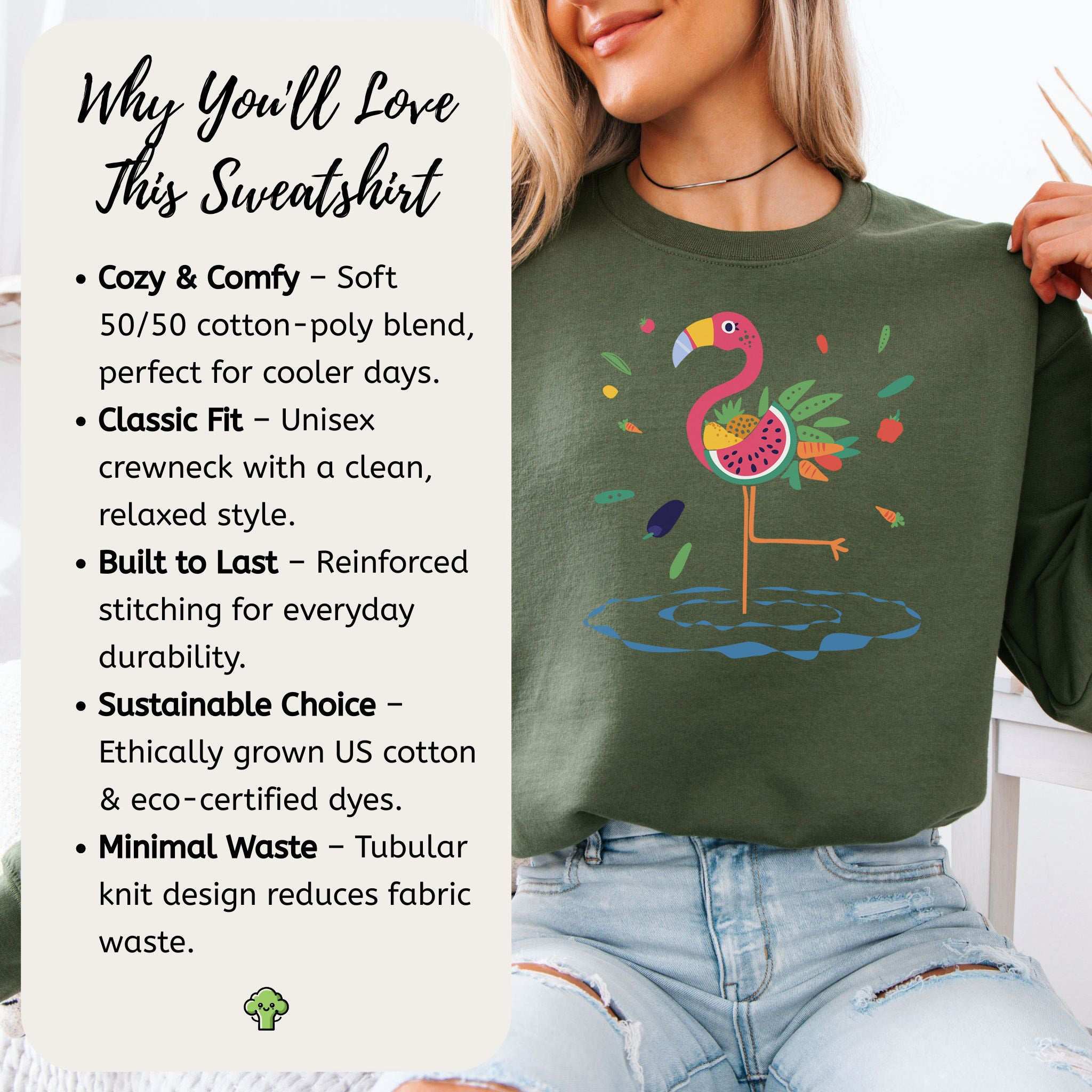 Vibrant Flamingo Art Sweatshirt – Tropical Color Burst for Bold Nature Lovers
