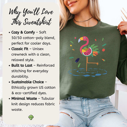 Vibrant Flamingo Art Sweatshirt – Tropical Color Burst for Bold Nature Lovers