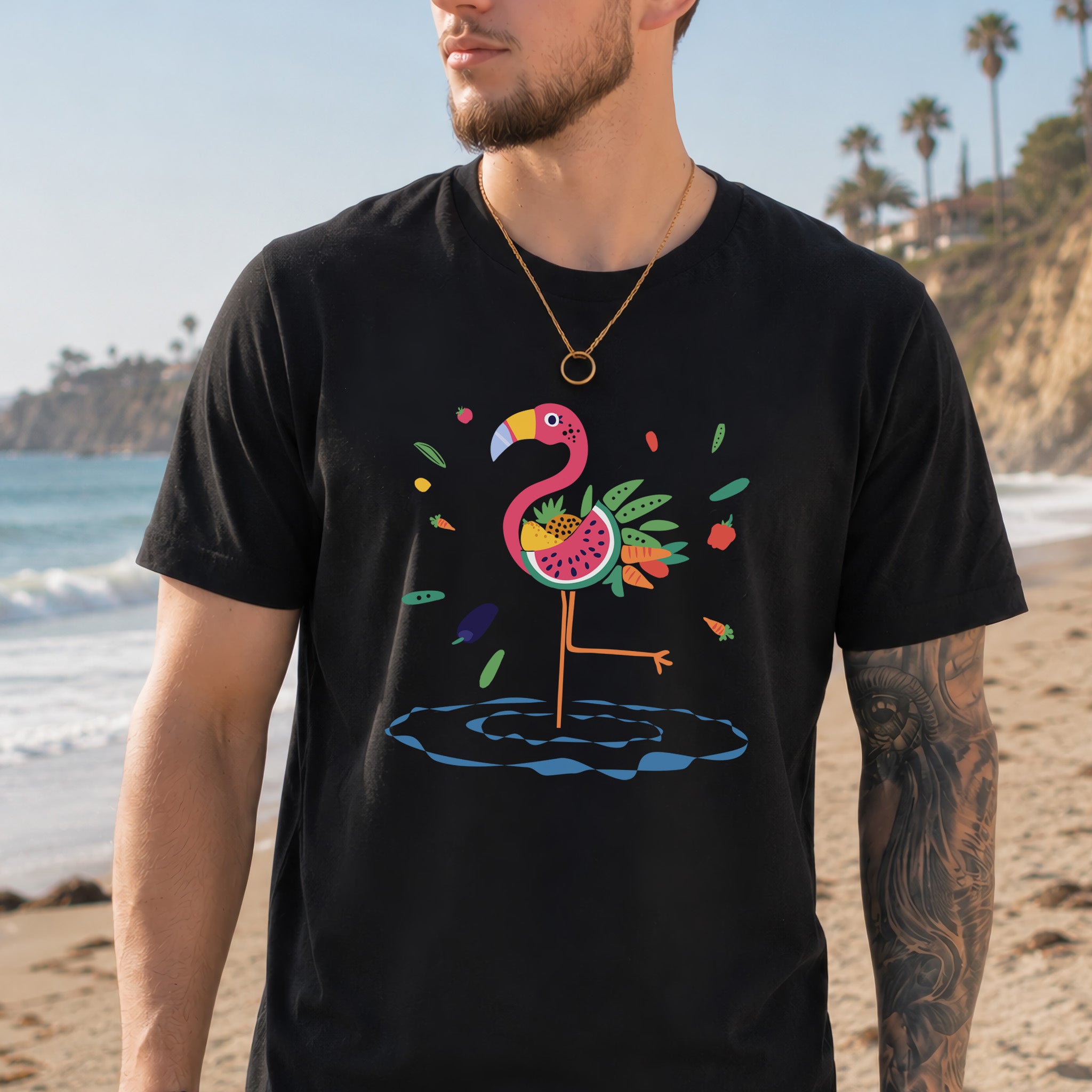 Vibrant Flamingo Art T-Shirt