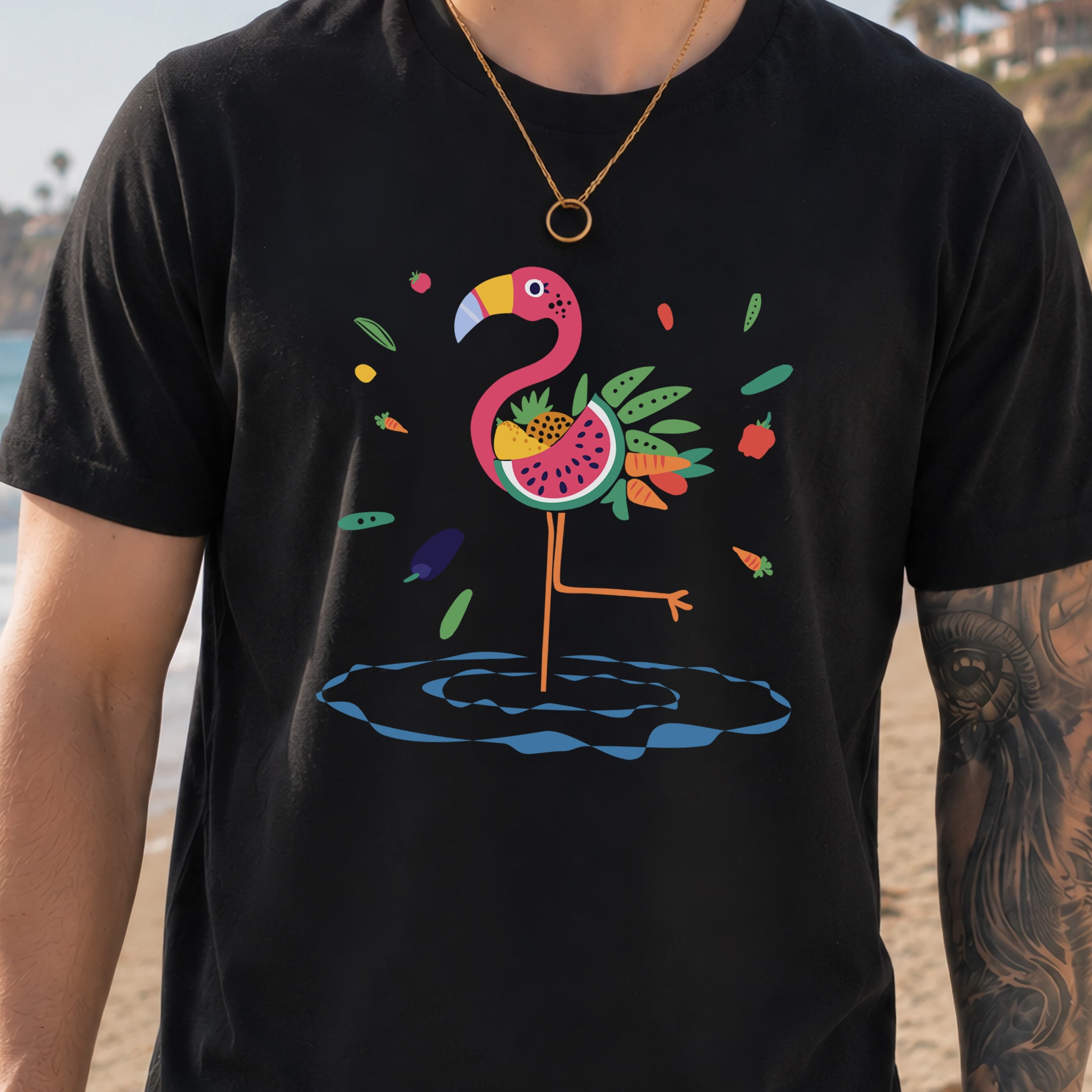Vibrant Flamingo Art T-Shirt