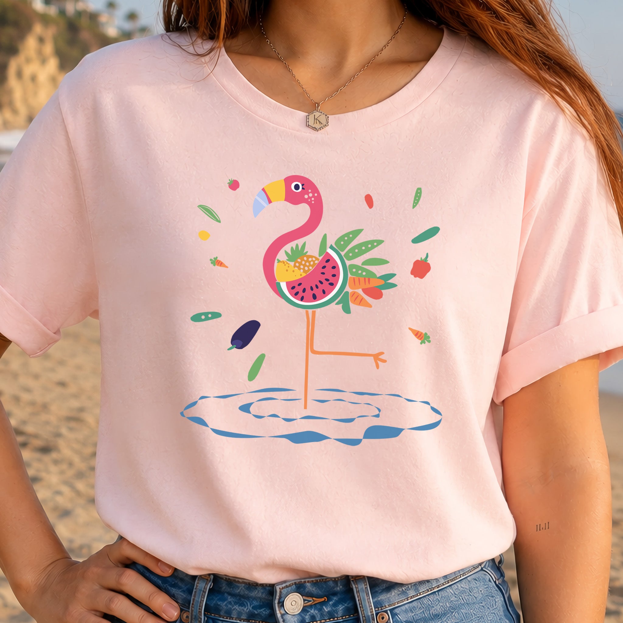 Vibrant Flamingo Art T-Shirt