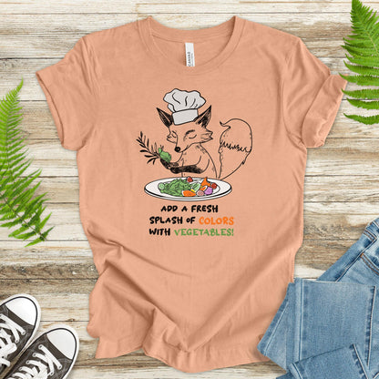 Fox Chef T-Shirt – Add a Splash of Color with Vegetables - TShirtree