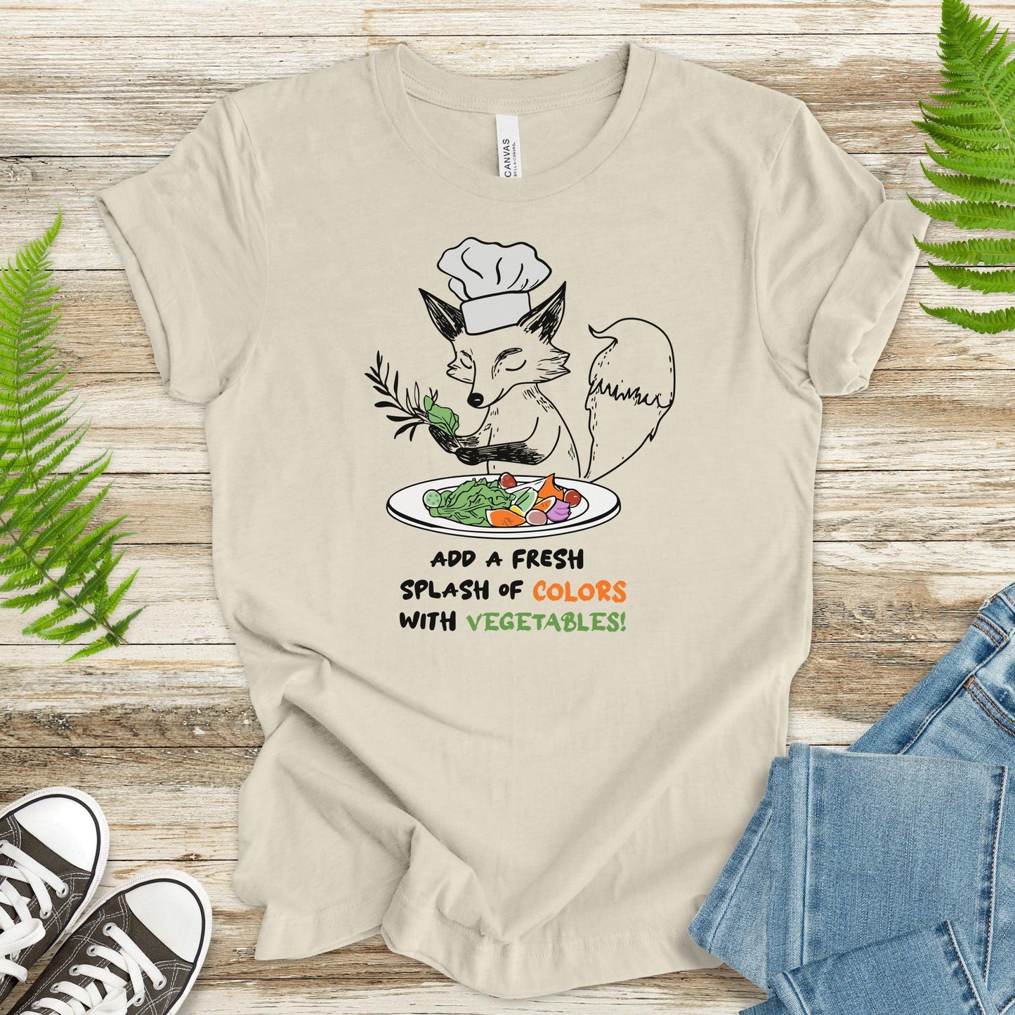 Fox Chef T-Shirt – Add a Splash of Color with Vegetables - TShirtree