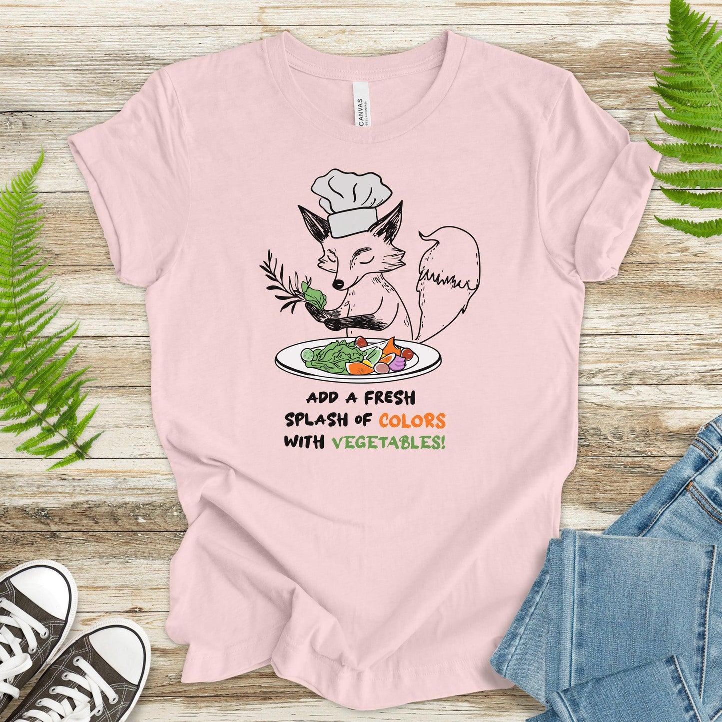 Fox Chef T-Shirt – Add a Splash of Color with Vegetables - TShirtree