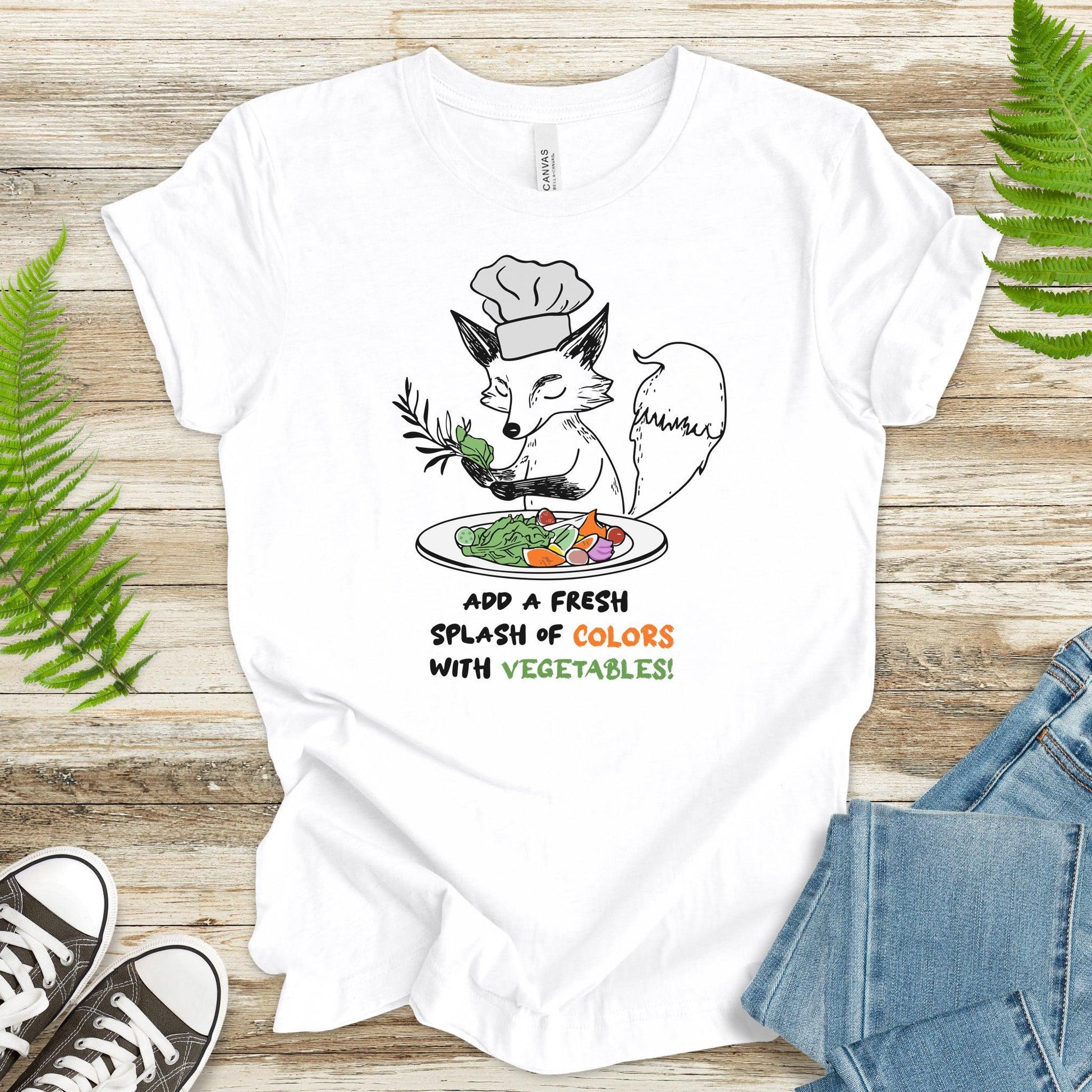 Fox Chef T-Shirt – Add a Splash of Color with Vegetables - TShirtree