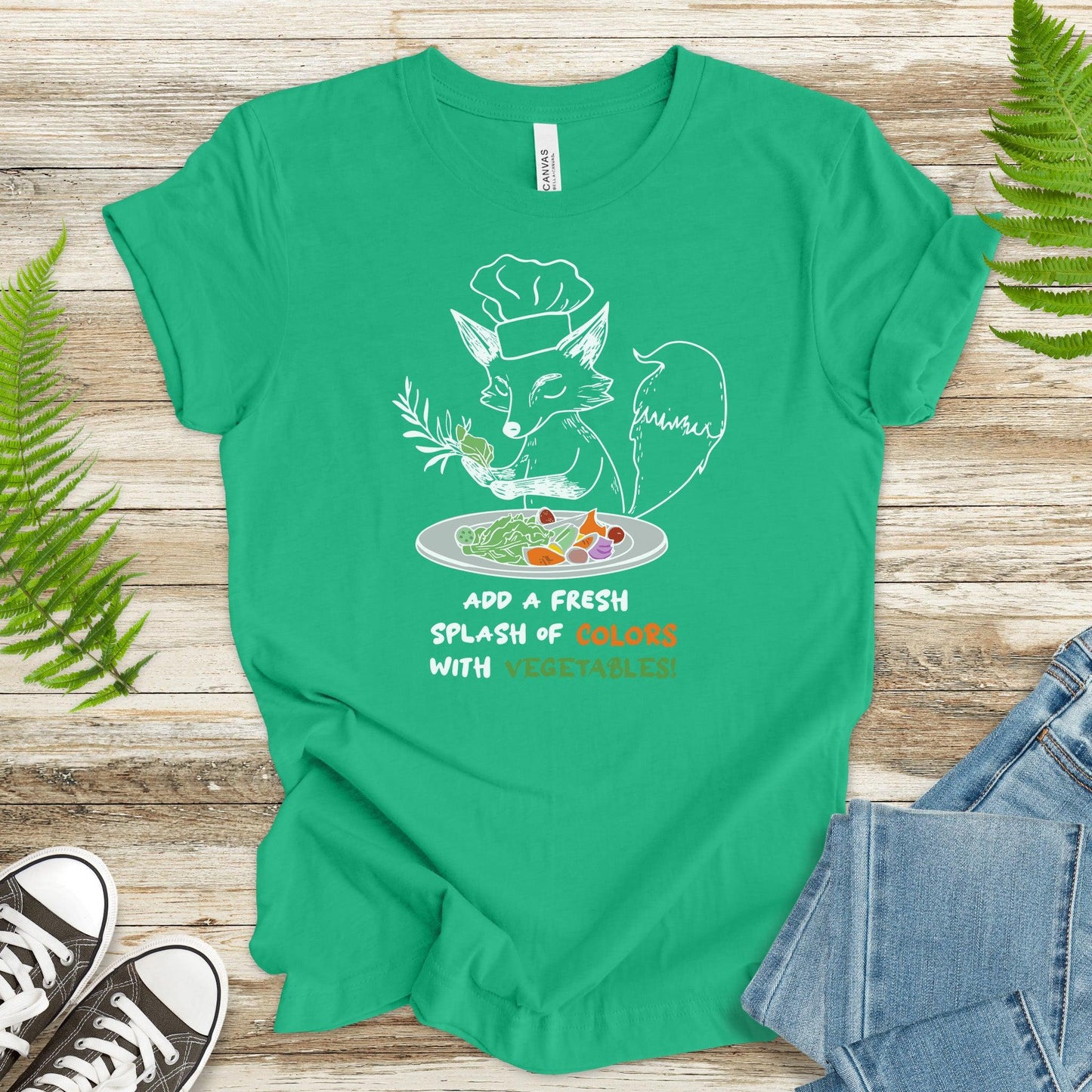 Fox Chef T-Shirt – Add a Splash of Color with Vegetables - TShirtree