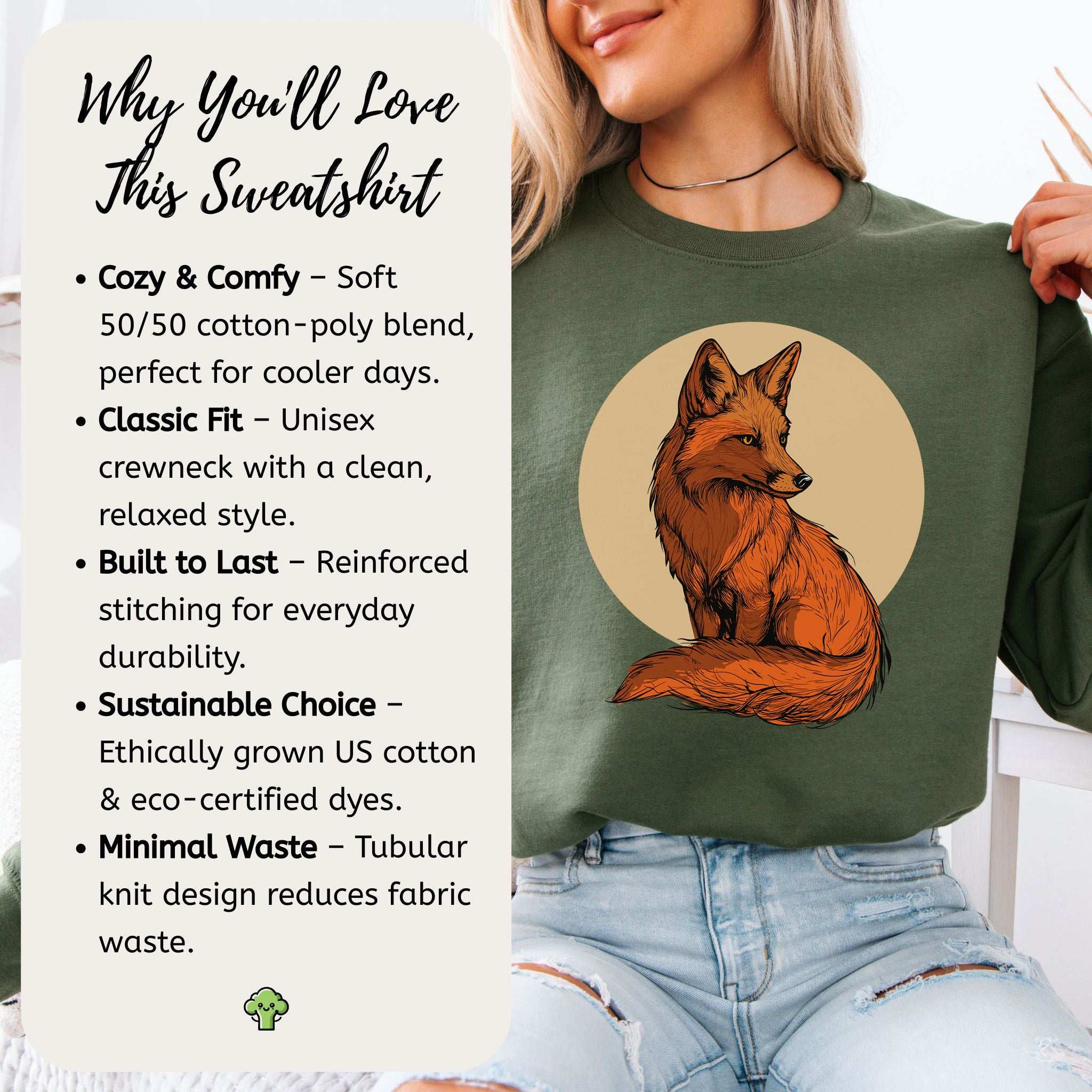 Red Fox Sweatshirt – Wild Elegance in Cozy Comfort