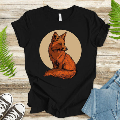 Red Fox T-Shirt – Realistic Sitting Fox Design - TShirtree