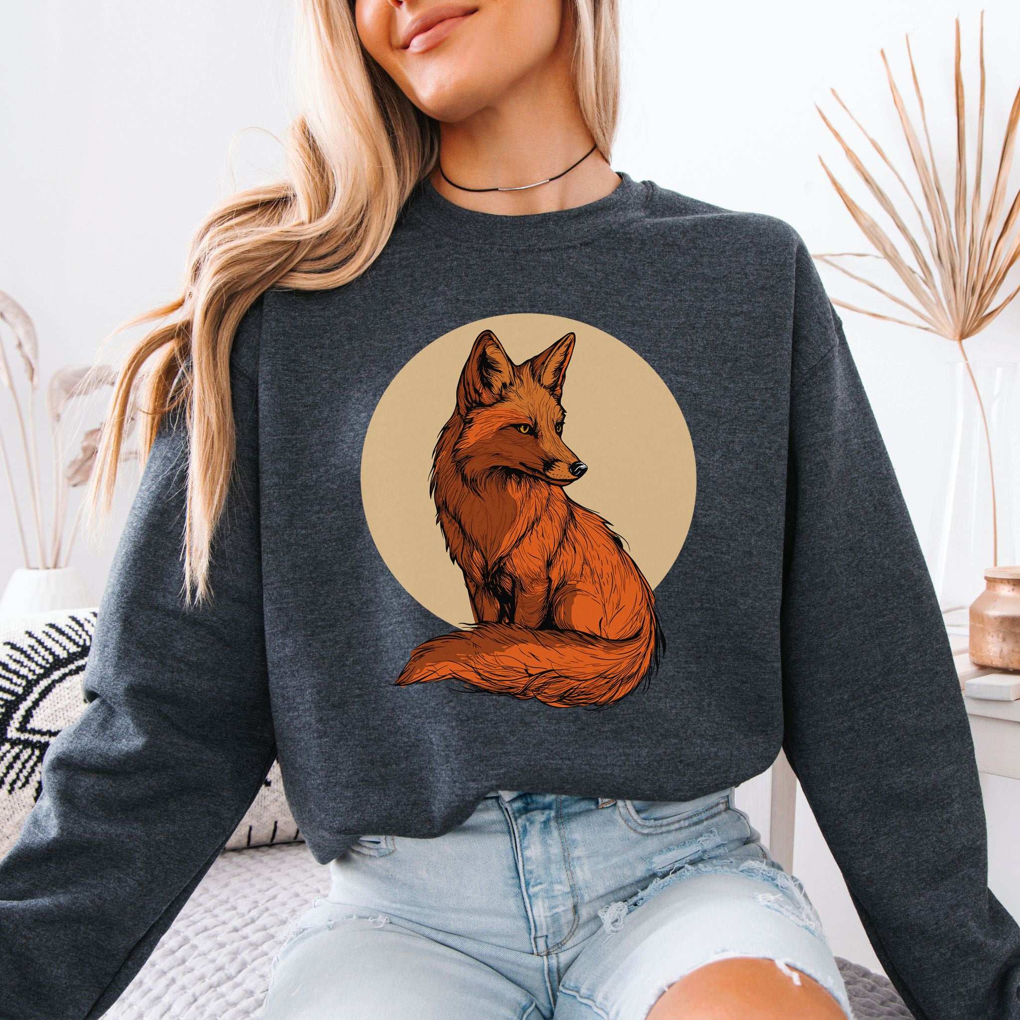 Red Fox Sweatshirt – Wild Elegance in Cozy Comfort