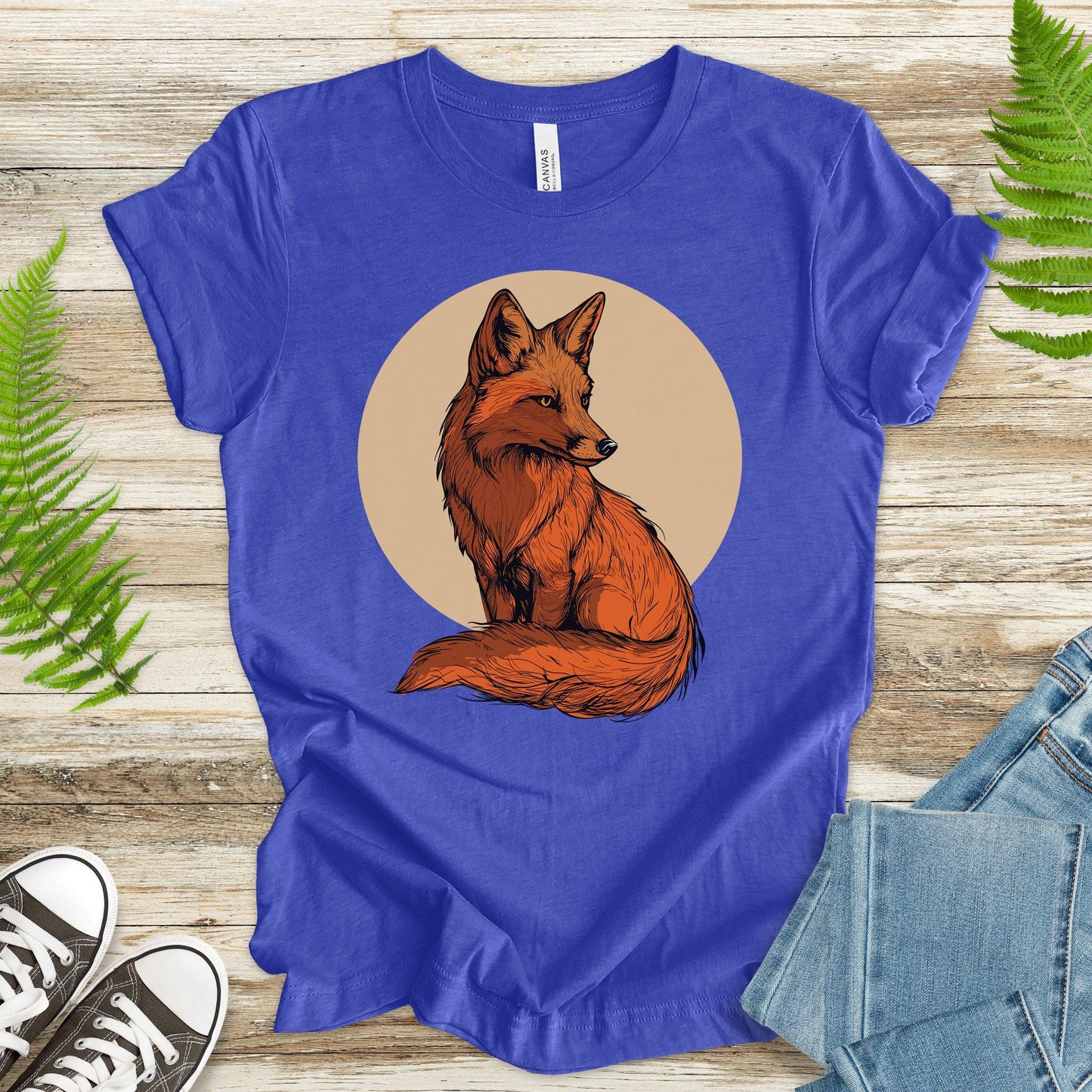 Red Fox T-Shirt – Realistic Sitting Fox Design - TShirtree