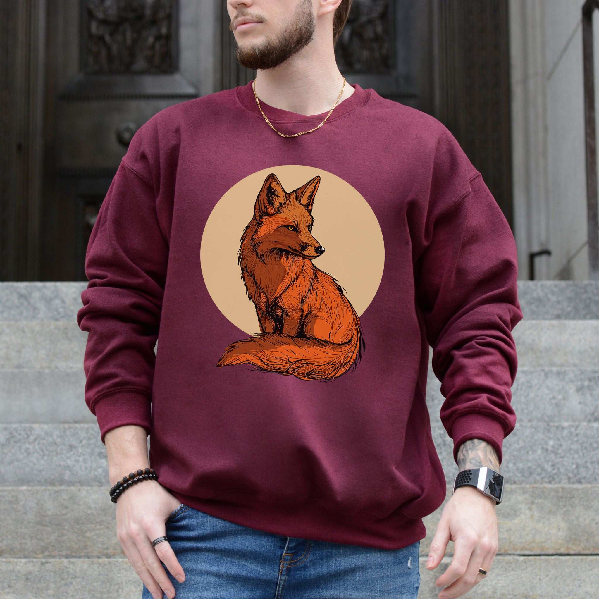 Red Fox Sweatshirt – Wild Elegance in Cozy Comfort