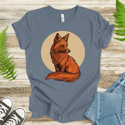 Red Fox T-Shirt – Realistic Sitting Fox Design - TShirtree