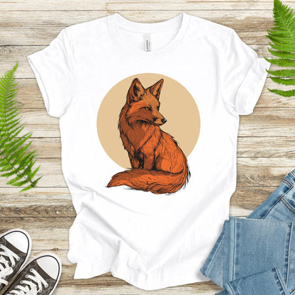 Red Fox T-Shirt – Realistic Sitting Fox Design - TShirtree