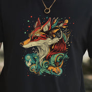 Fox in Vibrant Colors T-Shirt – Intricate and Artistic Design