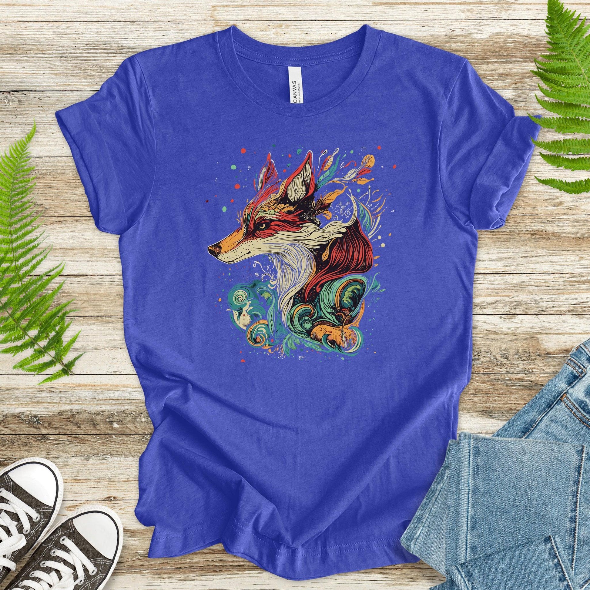 Fox in Vibrant Colors T-Shirt – Intricate and Artistic Design - TShirtree